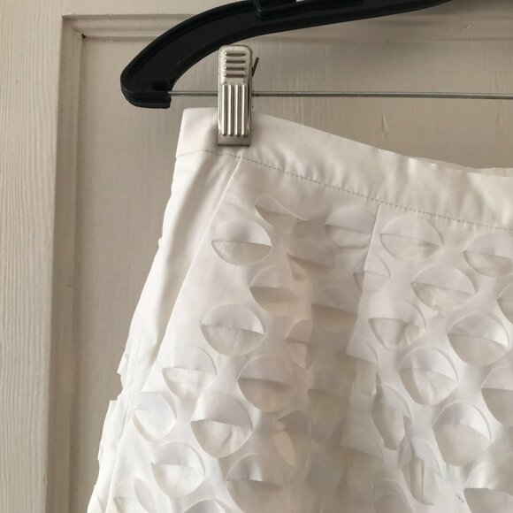 J.Crew | White Laser Cut Circle Midi Skirt - Picture 6 of 13